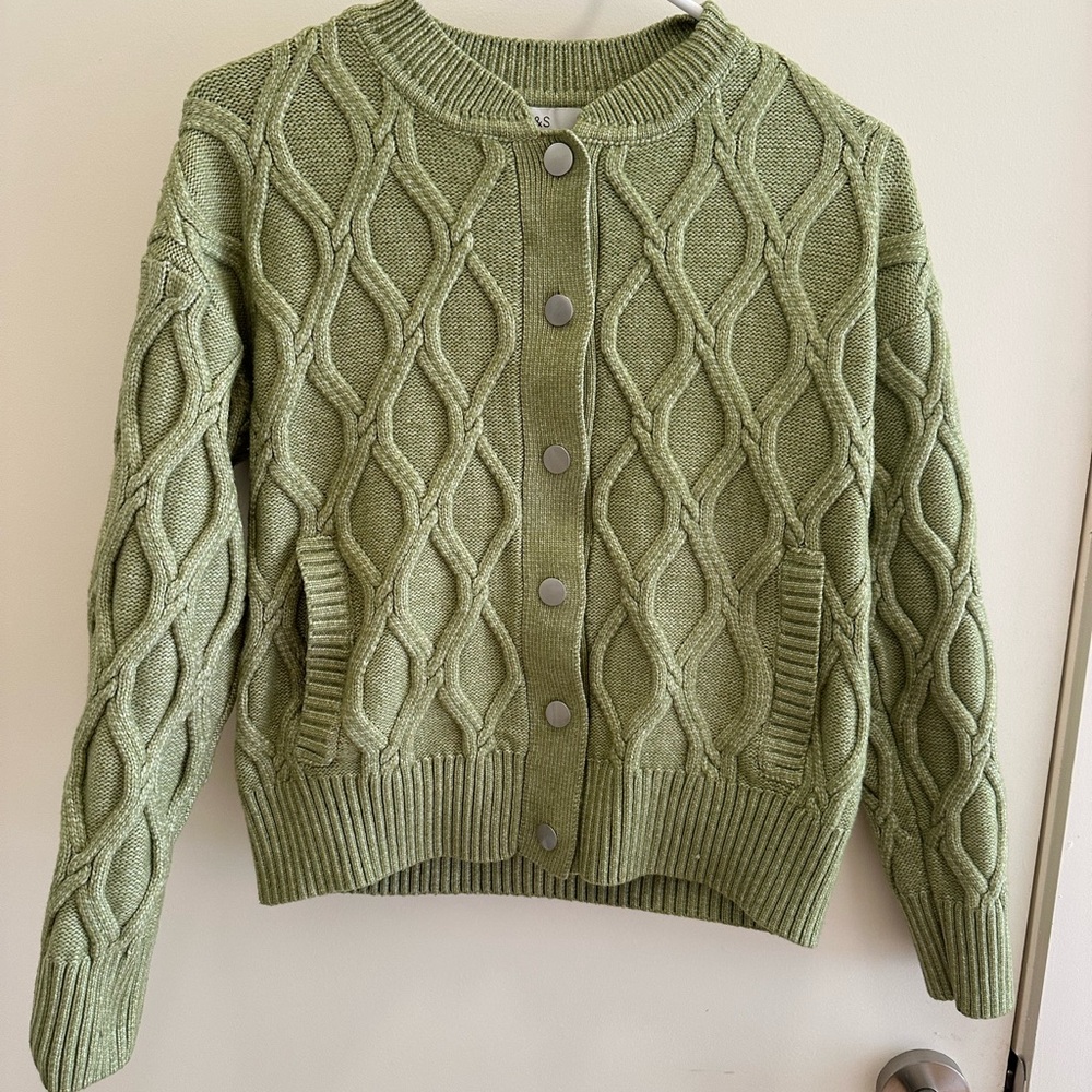 Green Cable Knit Sweater